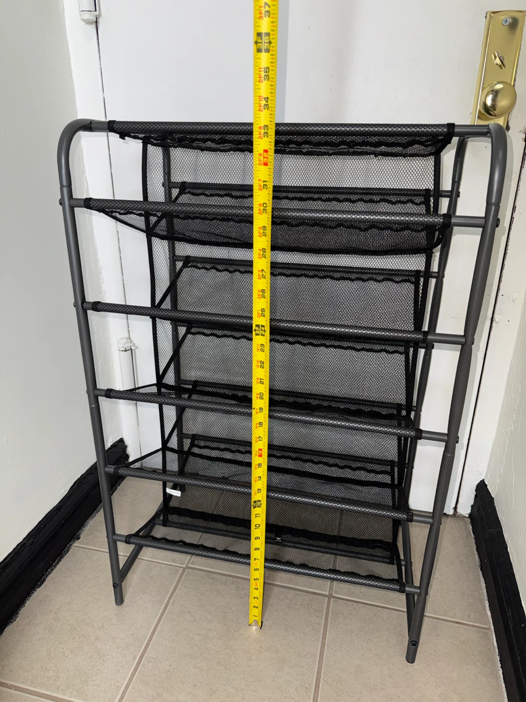 Black 5-Tier Mesh Shoe Rack/Shoe Storage/Shoe Organizer - photo 4