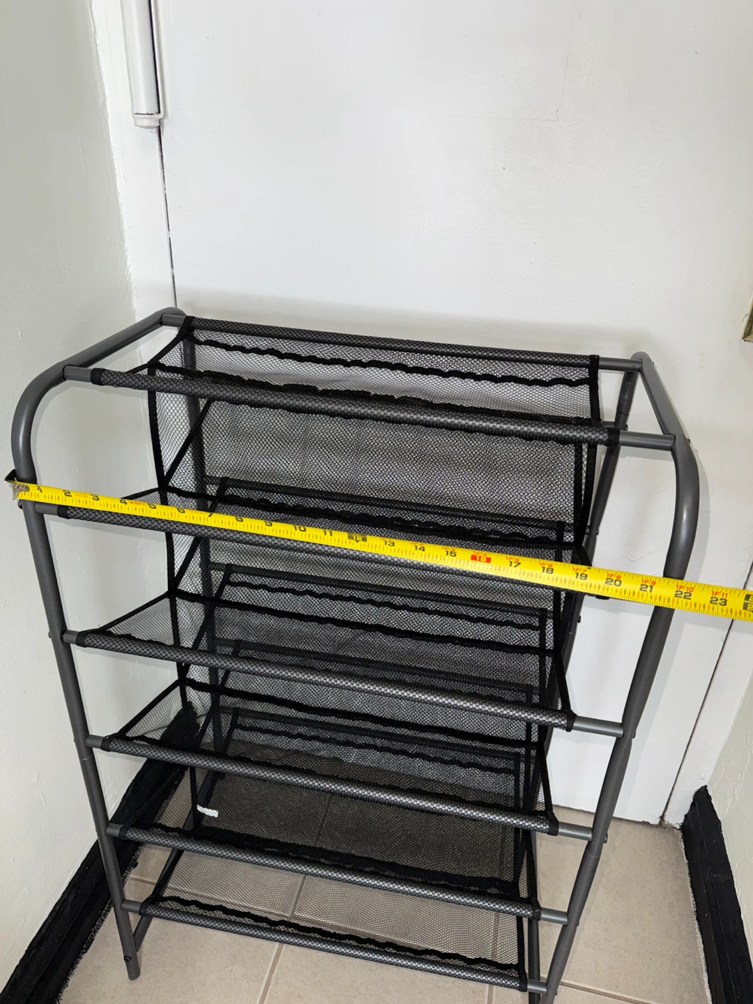Black 5-Tier Mesh Shoe Rack/Shoe Storage/Shoe Organizer - photo 5