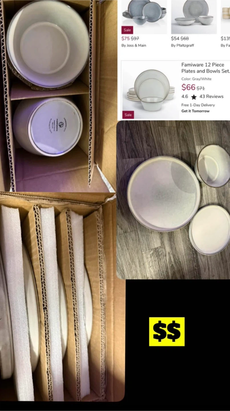 Famiware 12 Piece Plates and Bowls Set