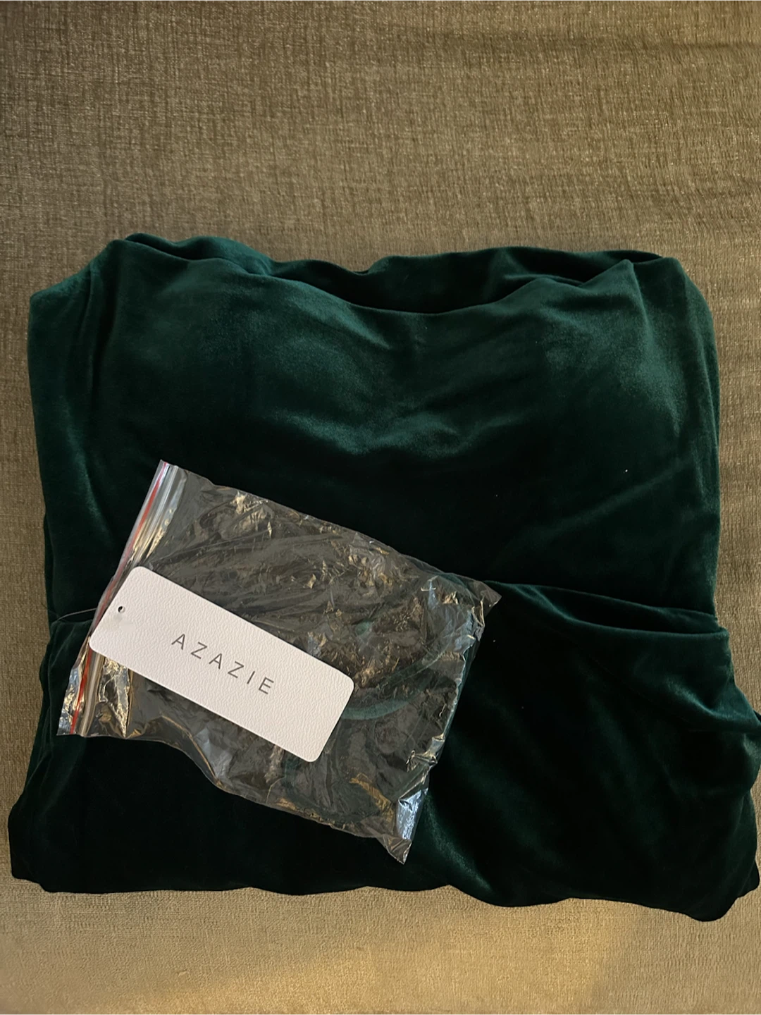 Azazie Leons Emerald Velvet Strapless Gown - photo 3