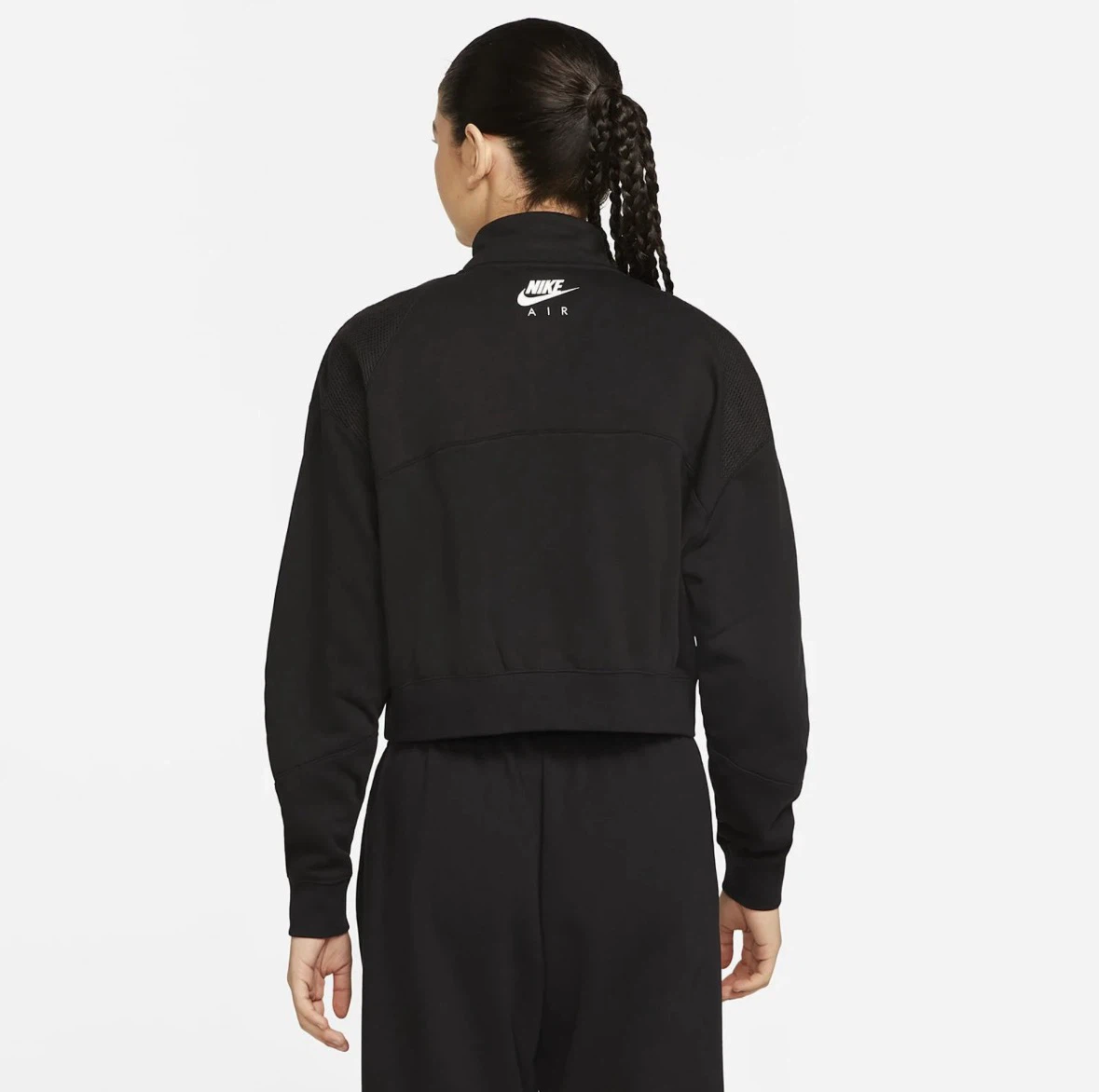 Black Nike Air Quarter Zip Cropped Sweatshirt w Trouser - photo 2