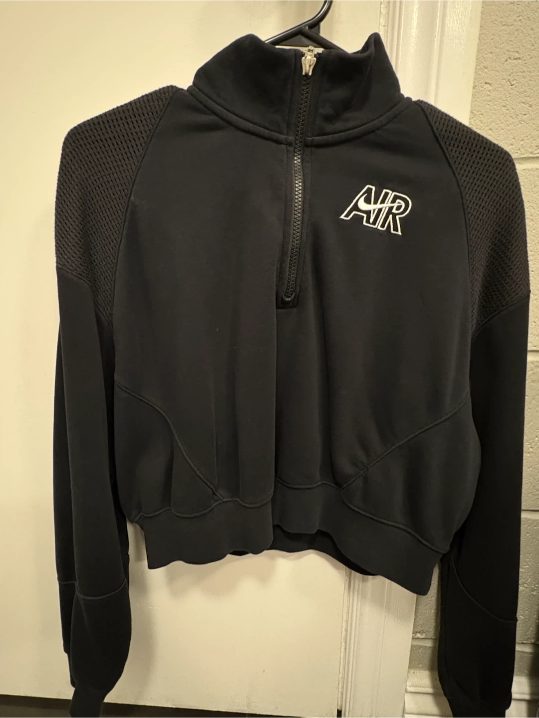Black Nike Air Quarter Zip Cropped Sweatshirt w Trouser - photo 4