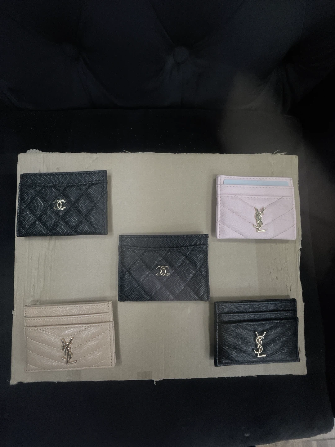 Set of 5 Card Holders - Black & Pink
