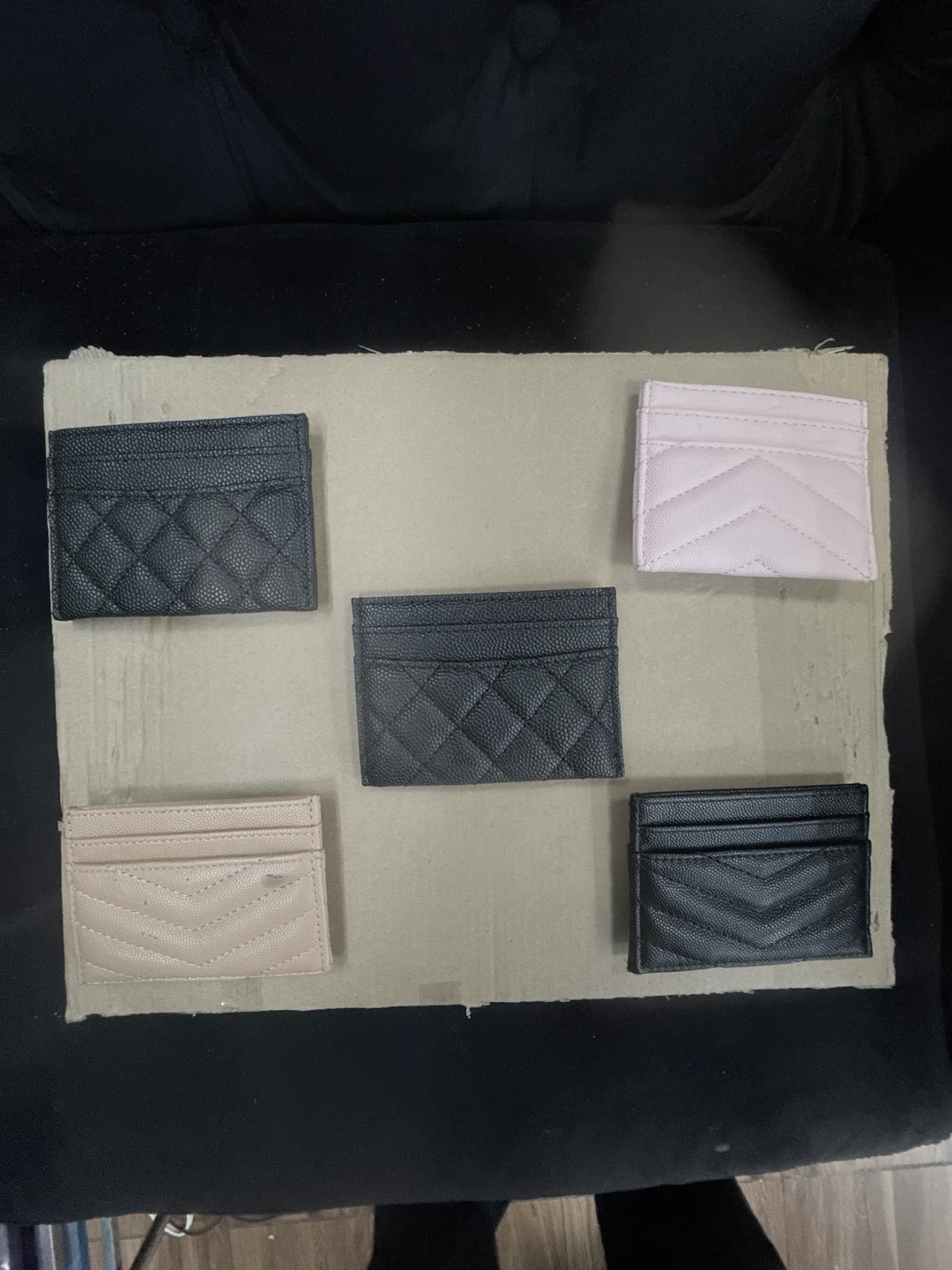 Set of 5 Card Holders - Black & Pink - photo 2