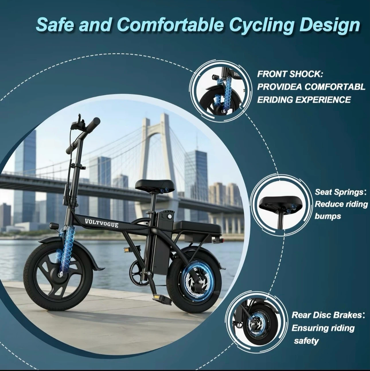 VOLTVOGUE Electric Bike - 500W, 22MPH Max Speed - photo 3