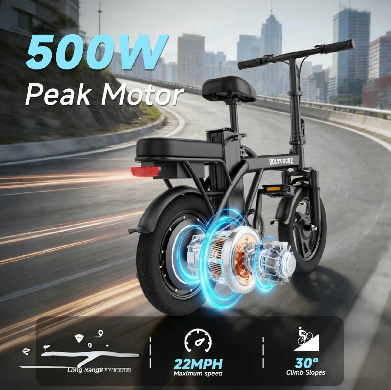 VOLTVOGUE Electric Bike - 500W, 22MPH Max Speed - photo 4