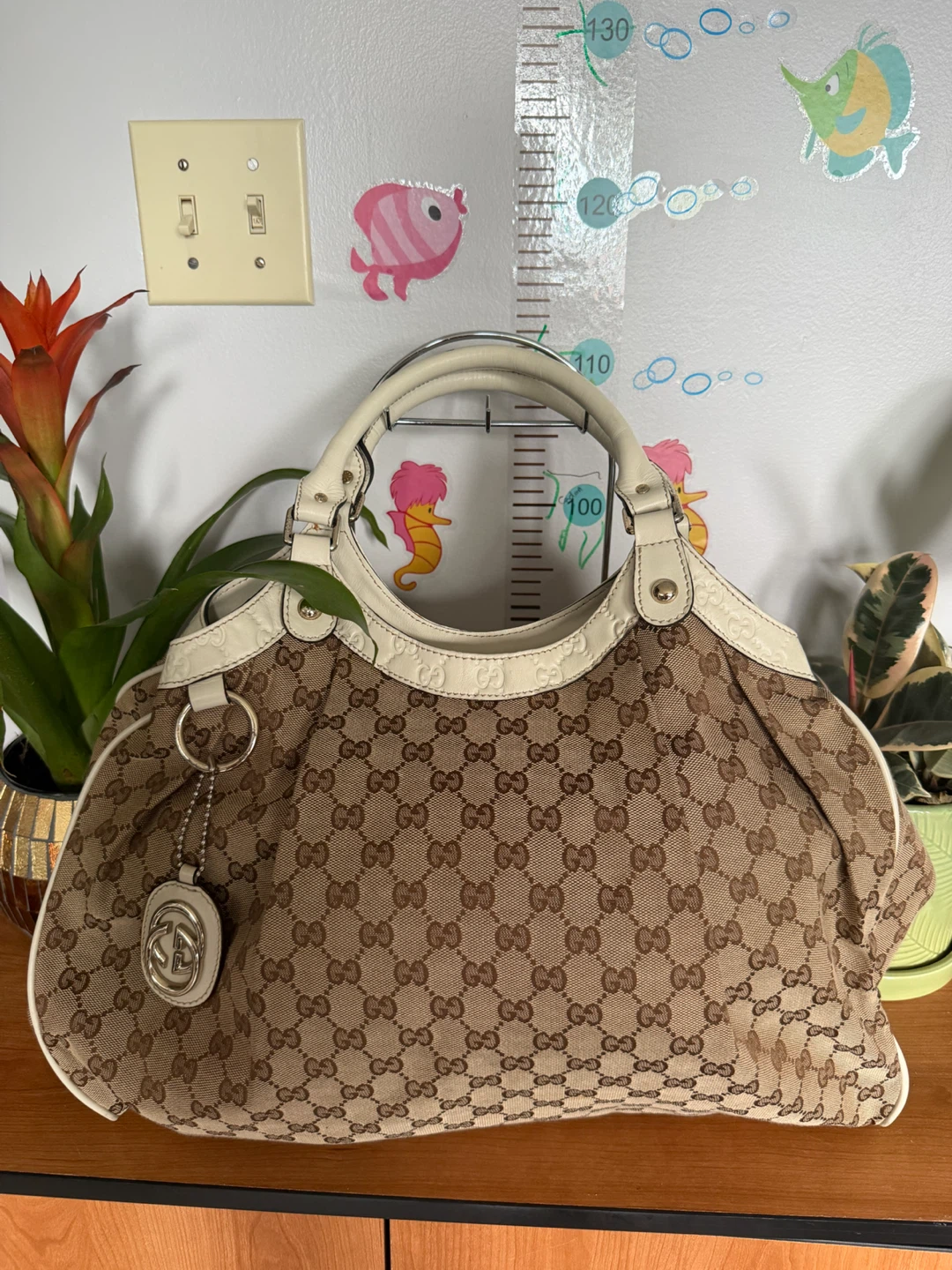 Gucci Monogram Canvas Shoulder Bag