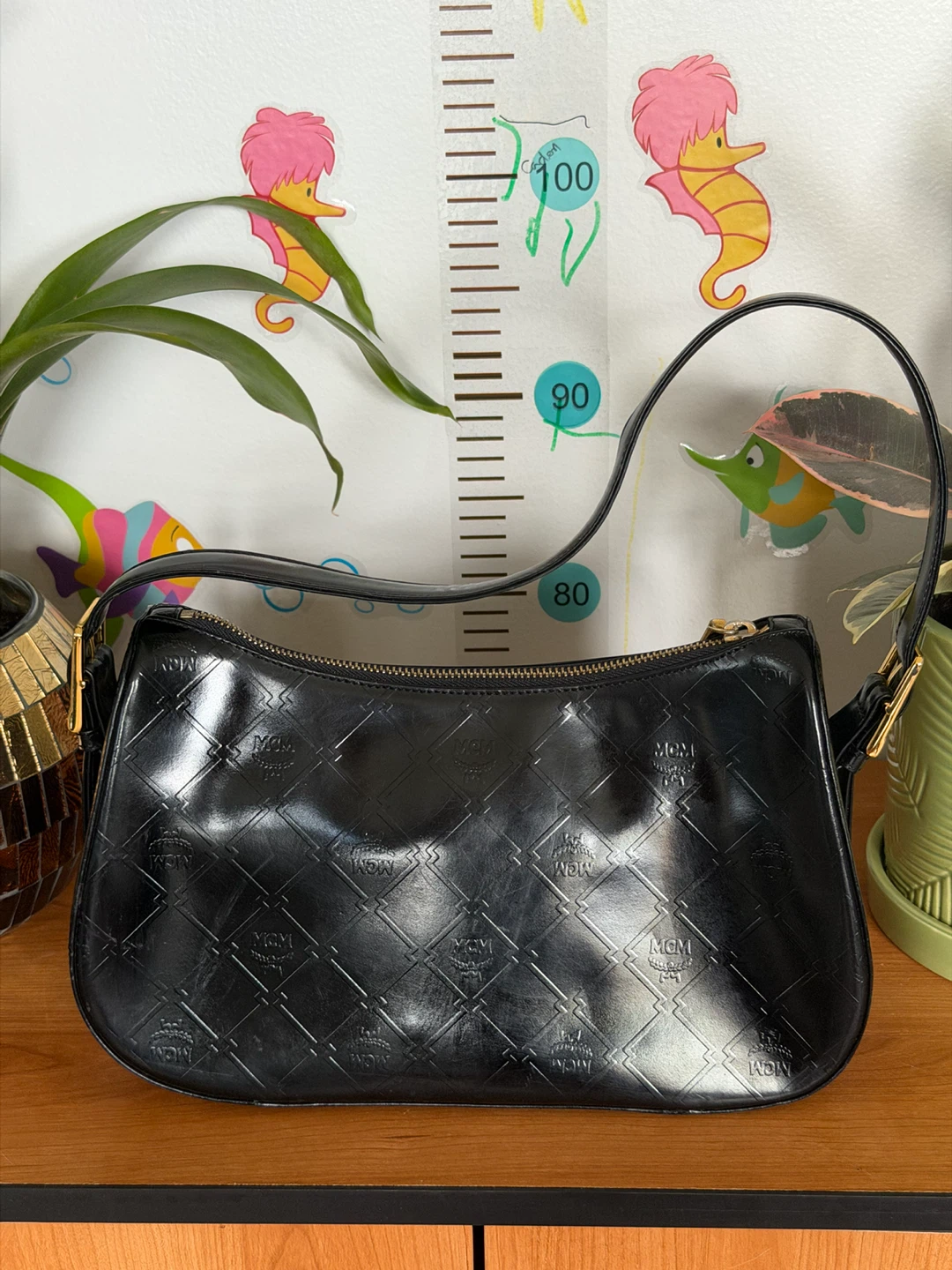 MCM Black Monogram Shoulder Bag - photo 4