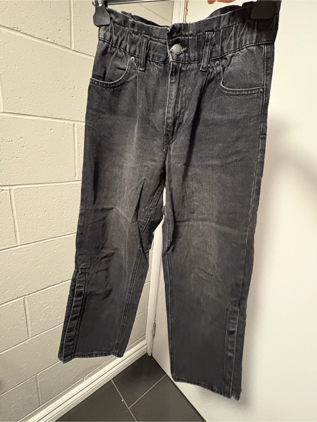 Black Paperbag Denim Jeans