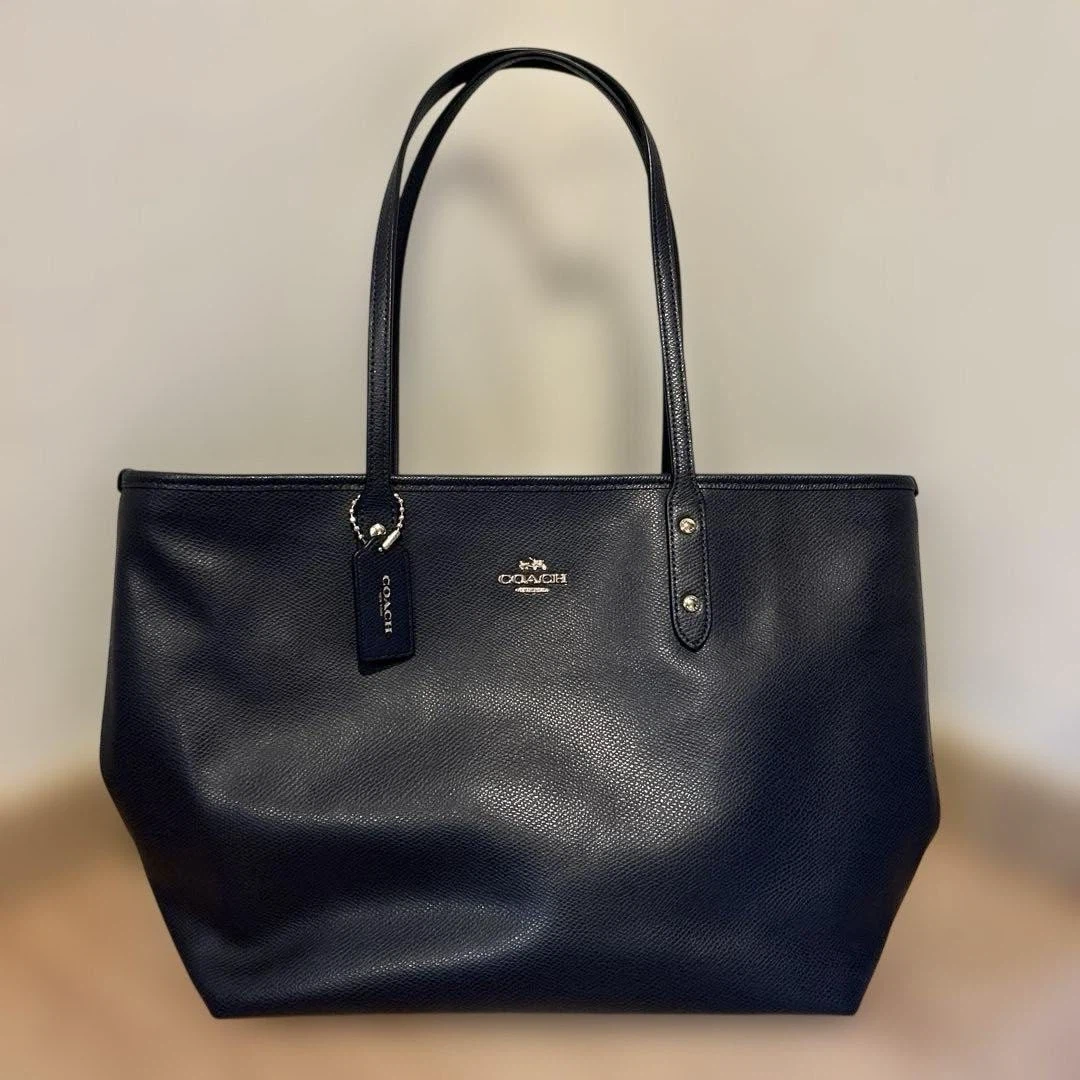 coach navy blue tote