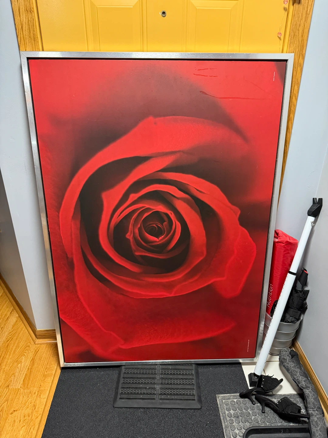 Large Framed Red Rose Wall Art - photo 2