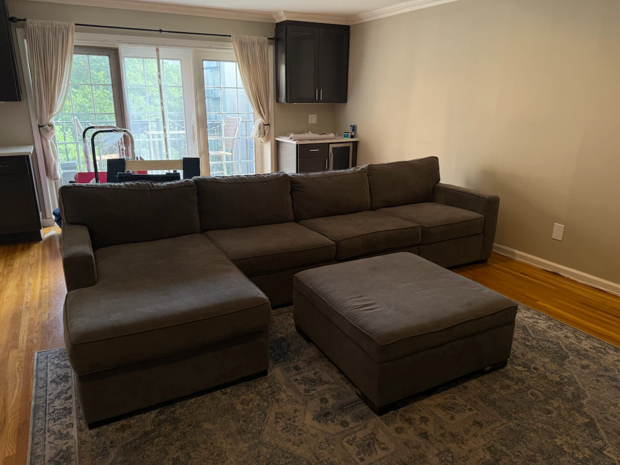 Large Sectional Sofa with Ottoman - photo 2