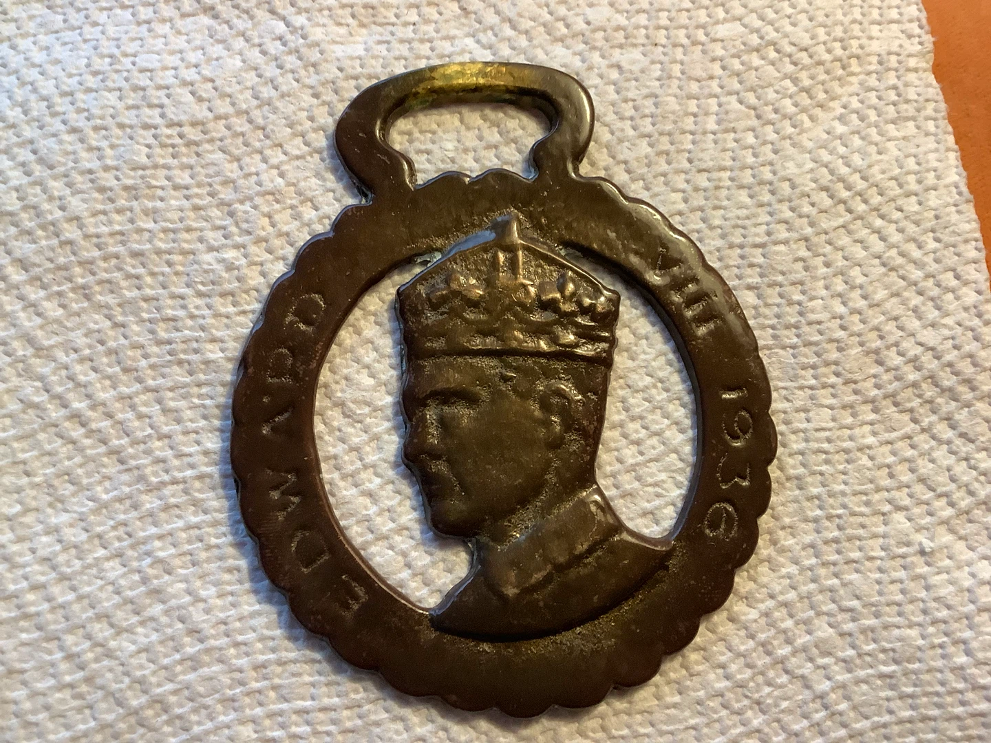 #6 Vt Brass Horse Medallion- EdwardVIII - 1936 🐞