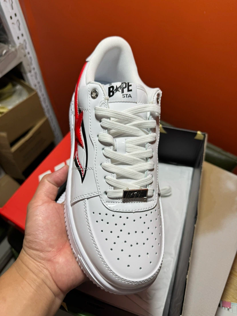 BAPE STA "WGM" White Red Star Shoes - photo 2