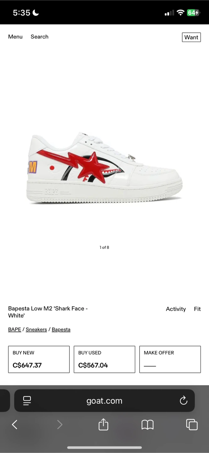 BAPE STA "WGM" White Red Star Shoes - photo 5
