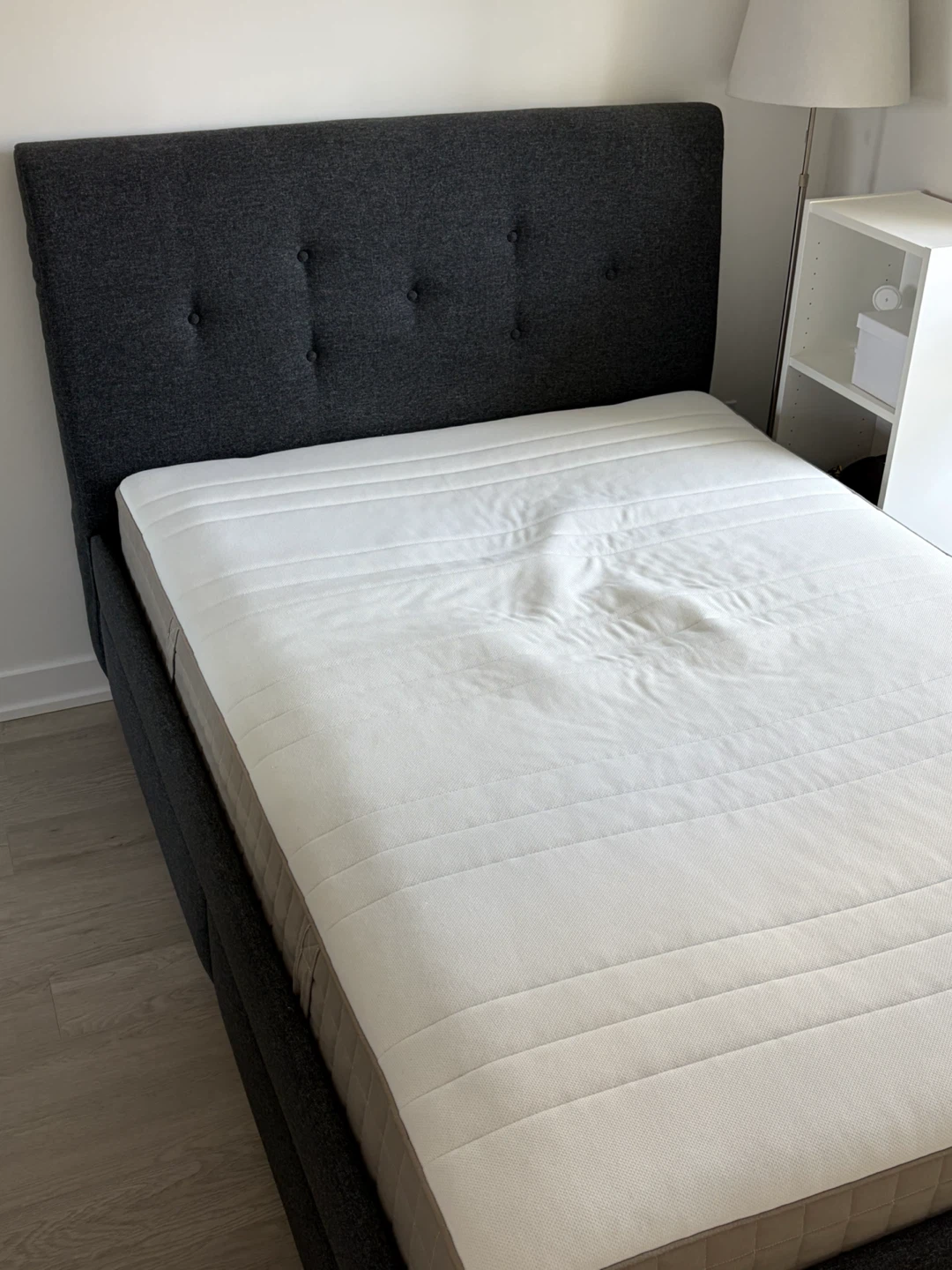 IKEA IDANAS Dark Grey DOUBLE Bed Frame with 4 drawers