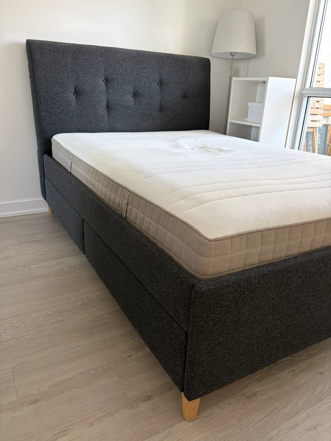IKEA IDANAS Dark Grey DOUBLE Bed Frame with 4 drawers - photo 5