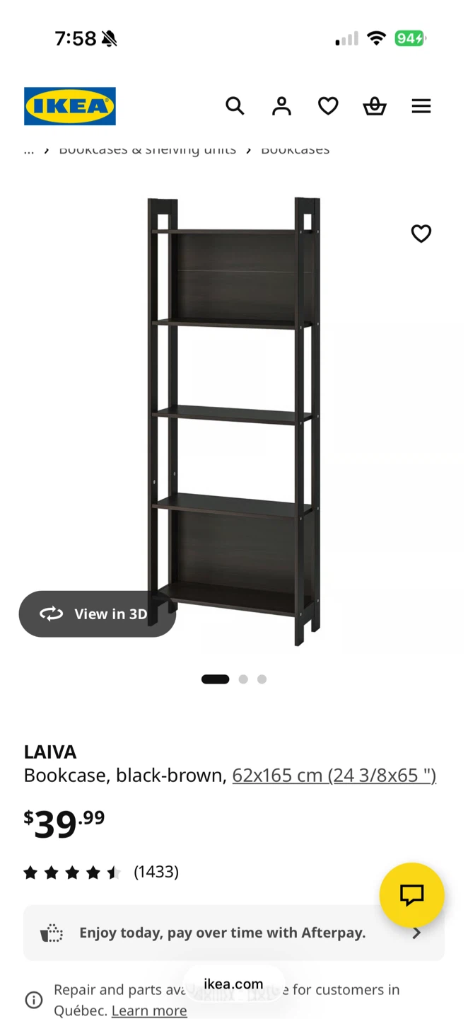 Ikea LAIVA Bookcase, Black-brown - photo 2