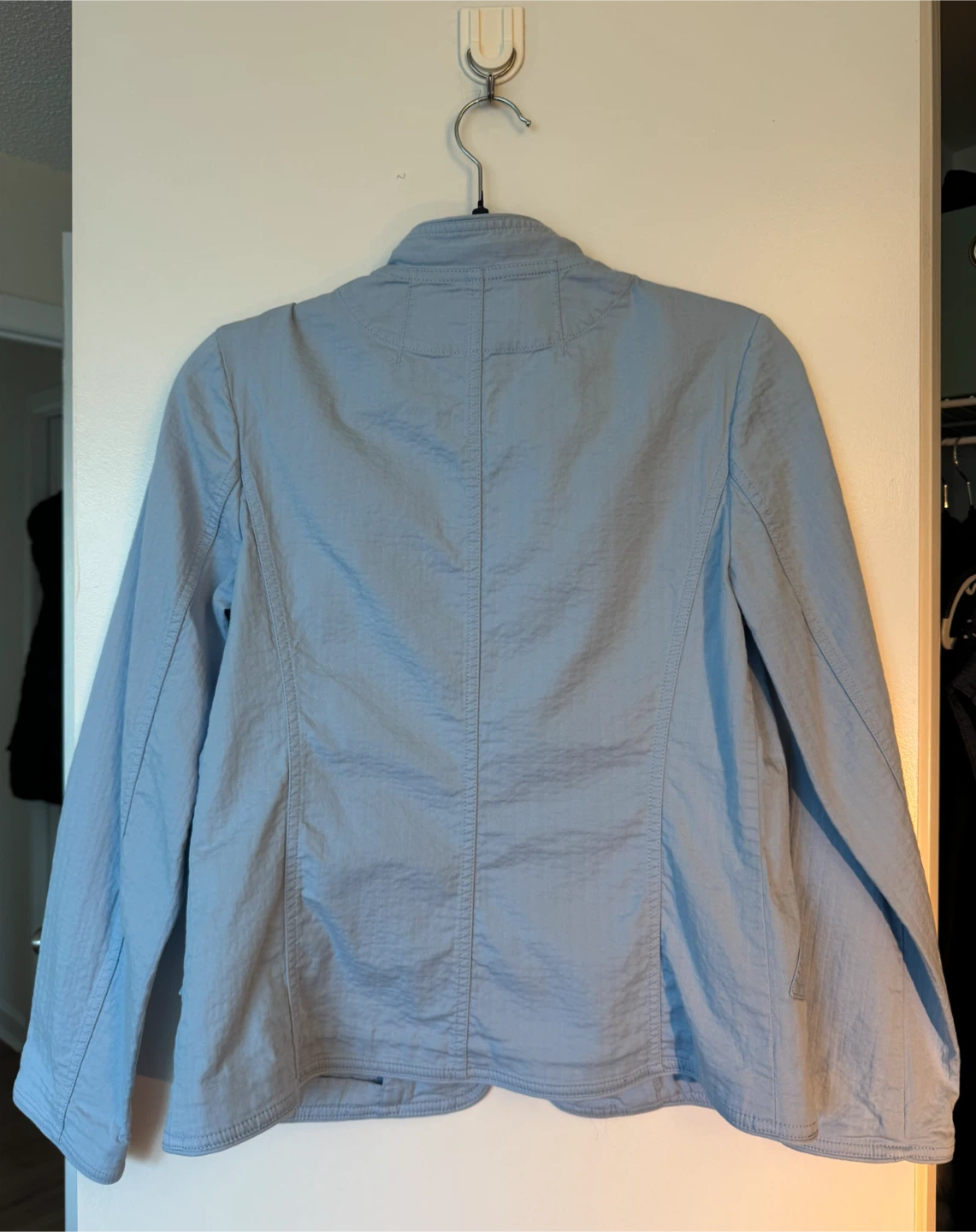 cotton mandarin collar blazer top - photo 2