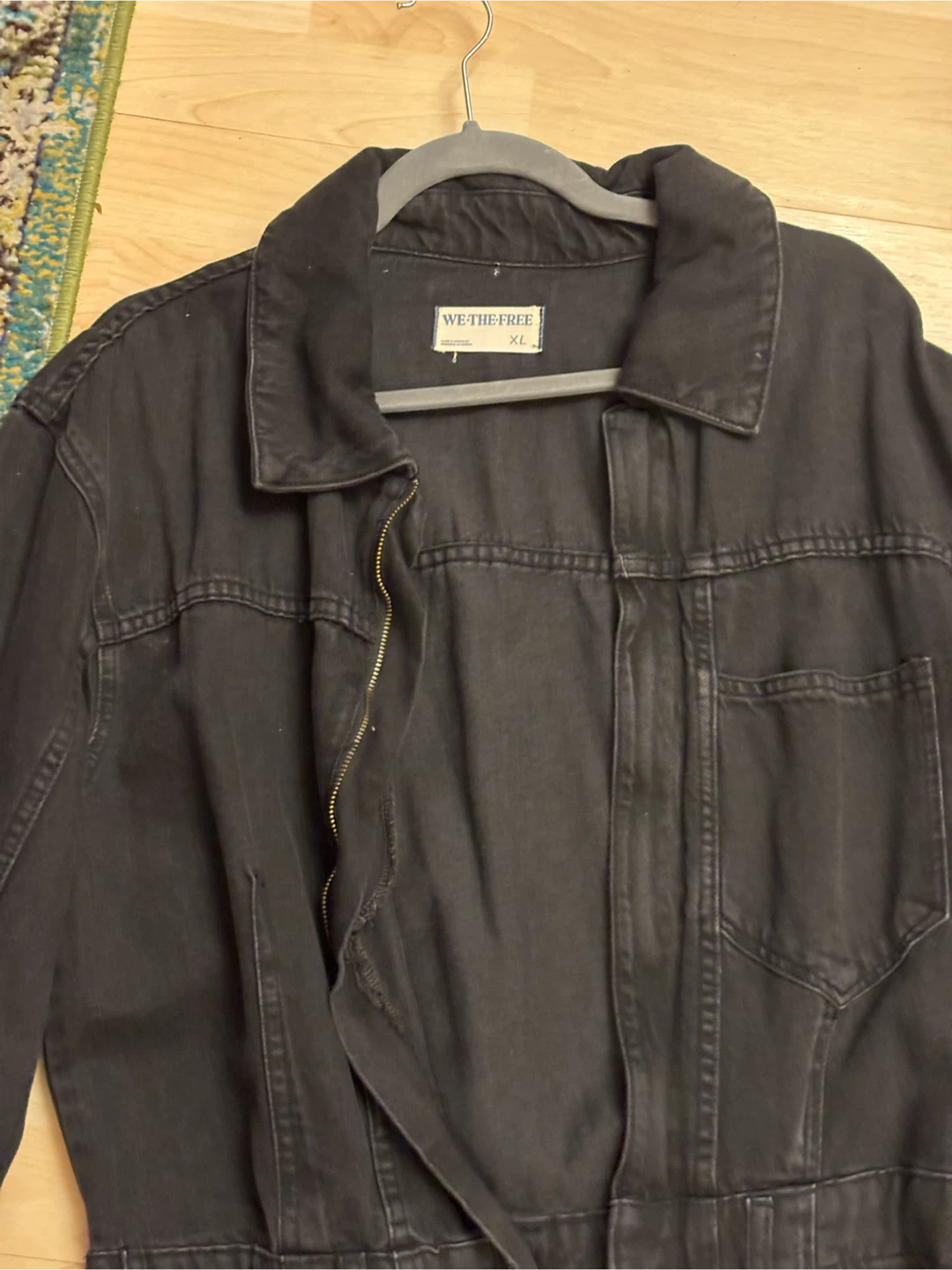 WE THE FREE Black Denim Jumpsuit XL