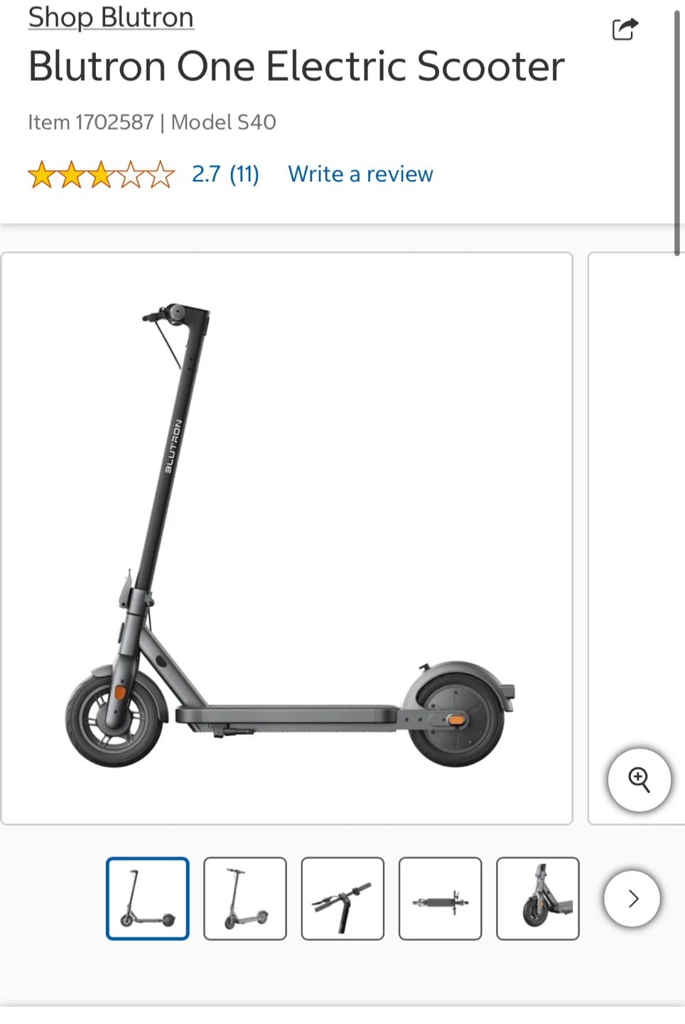 Blutron One Electric Scooter Model S40