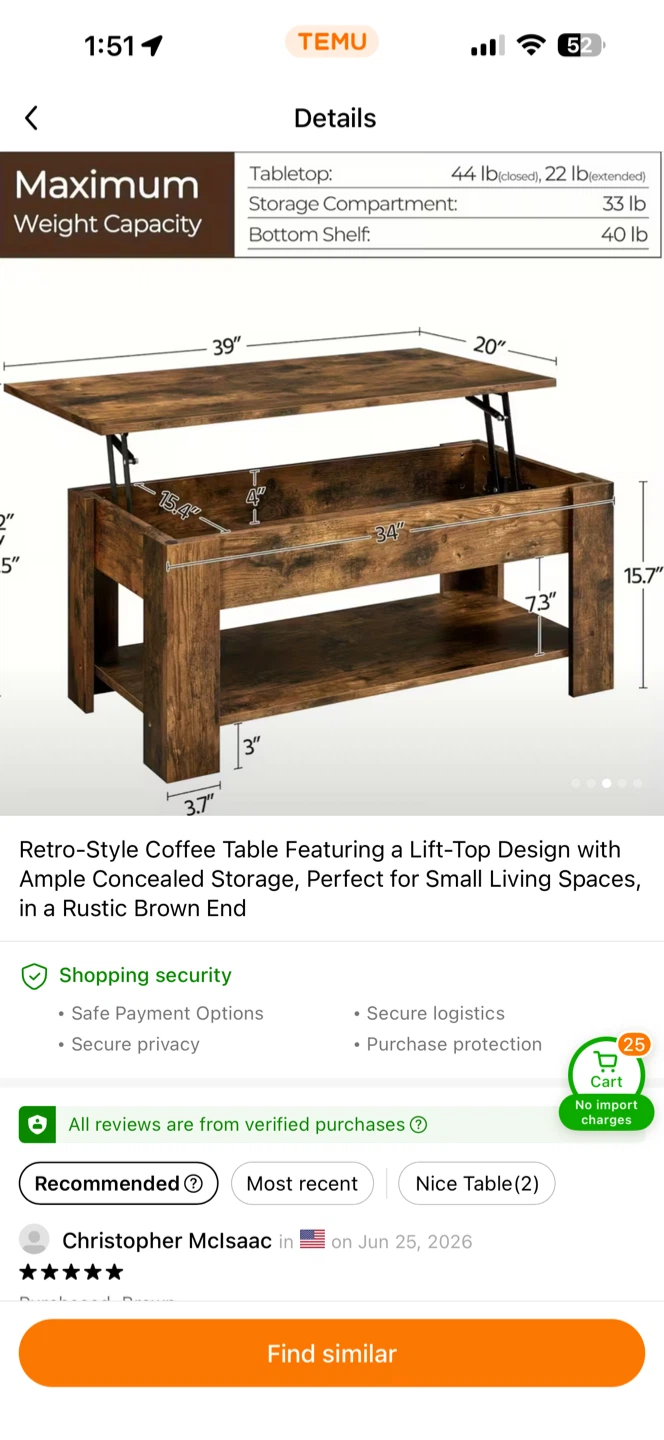 Brand new coffee table - used 6 months - photo 3