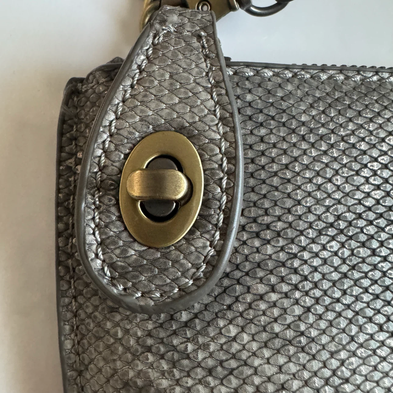Joy Susan Mini Crossbody Silver Snake Skin Wristlet - photo 2