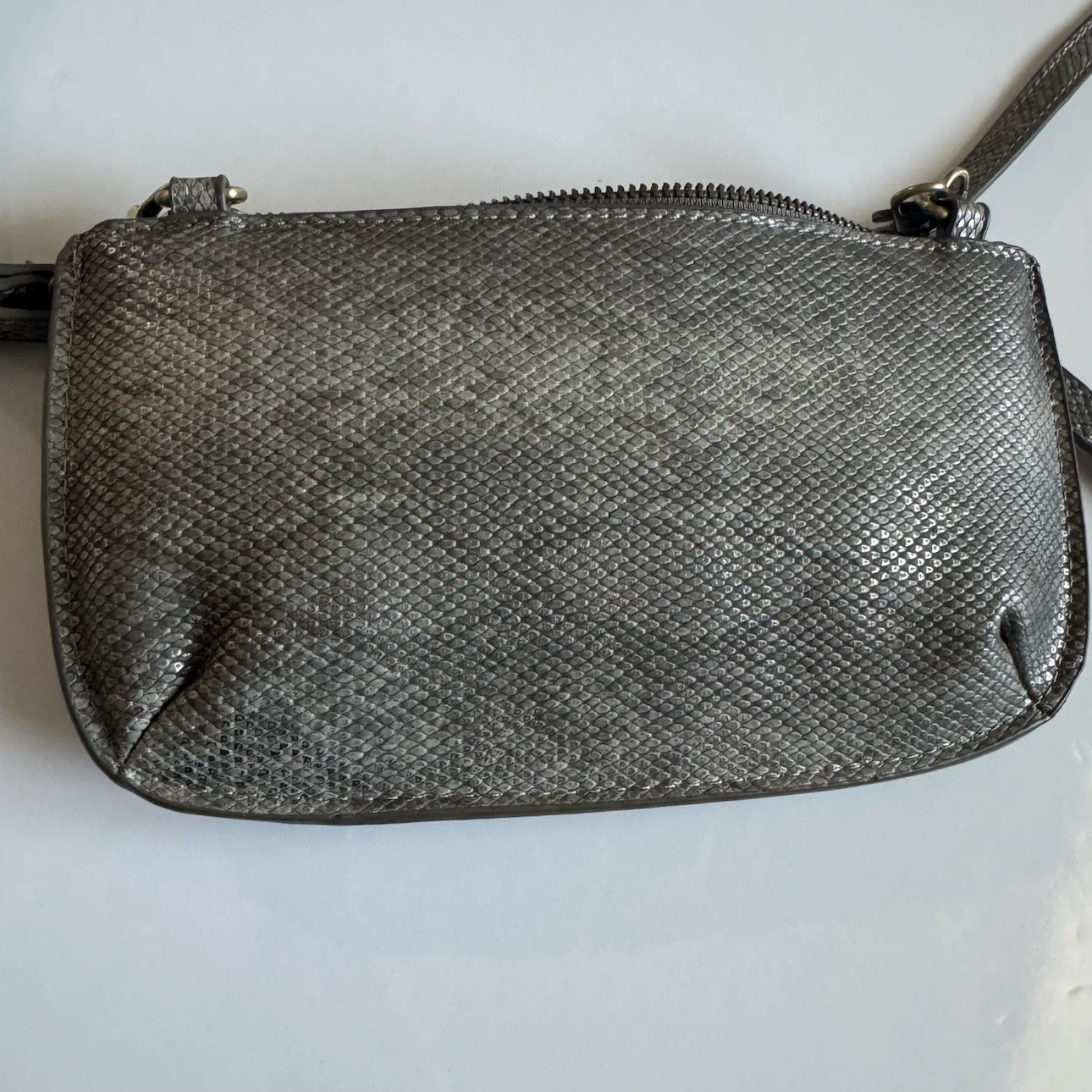 Joy Susan Mini Crossbody Silver Snake Skin Wristlet - photo 5