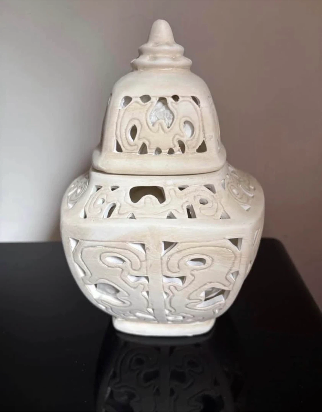 Decorative Ceramic Lantern with Lid