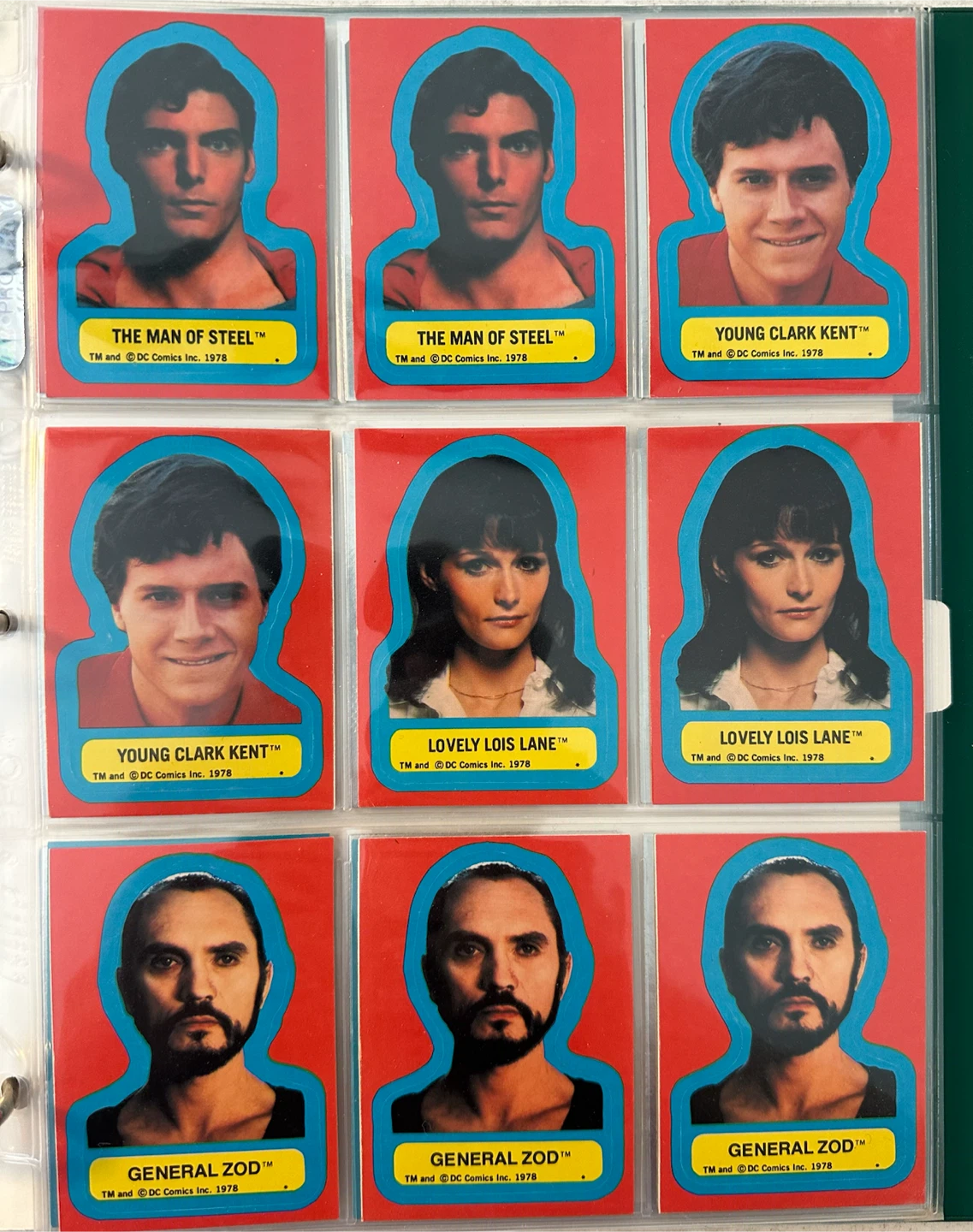 1978 Topps Superman ll Movie Trading Stickers
