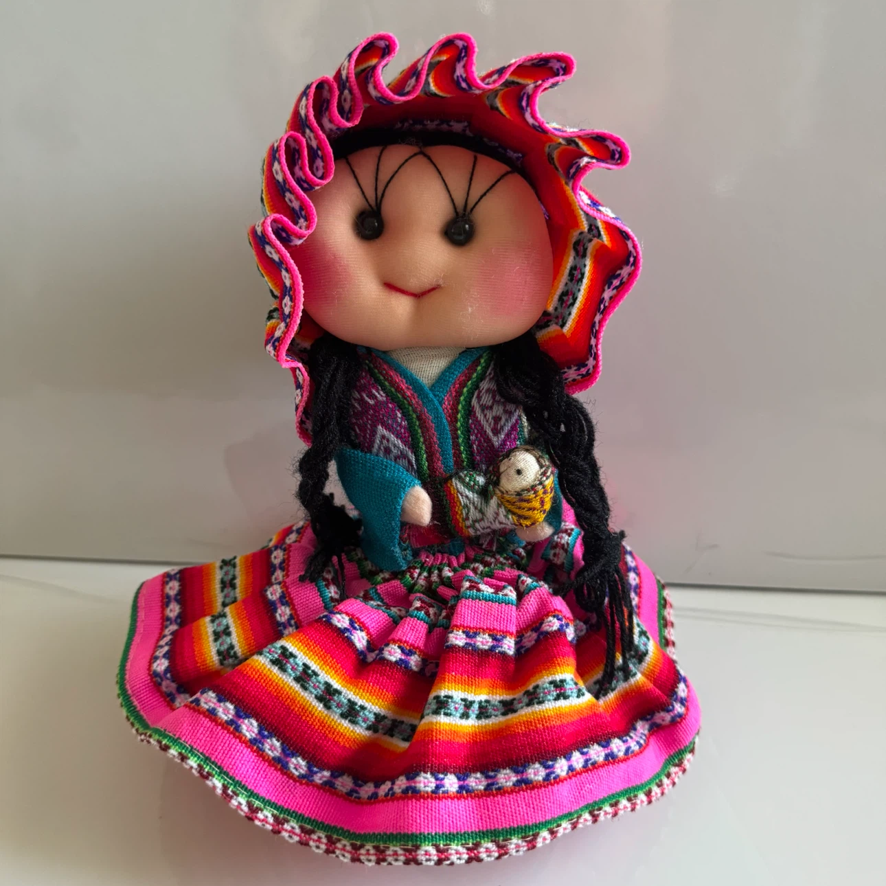 Peruvian Handmade Mother & Baby Cloth Doll Souvenir
