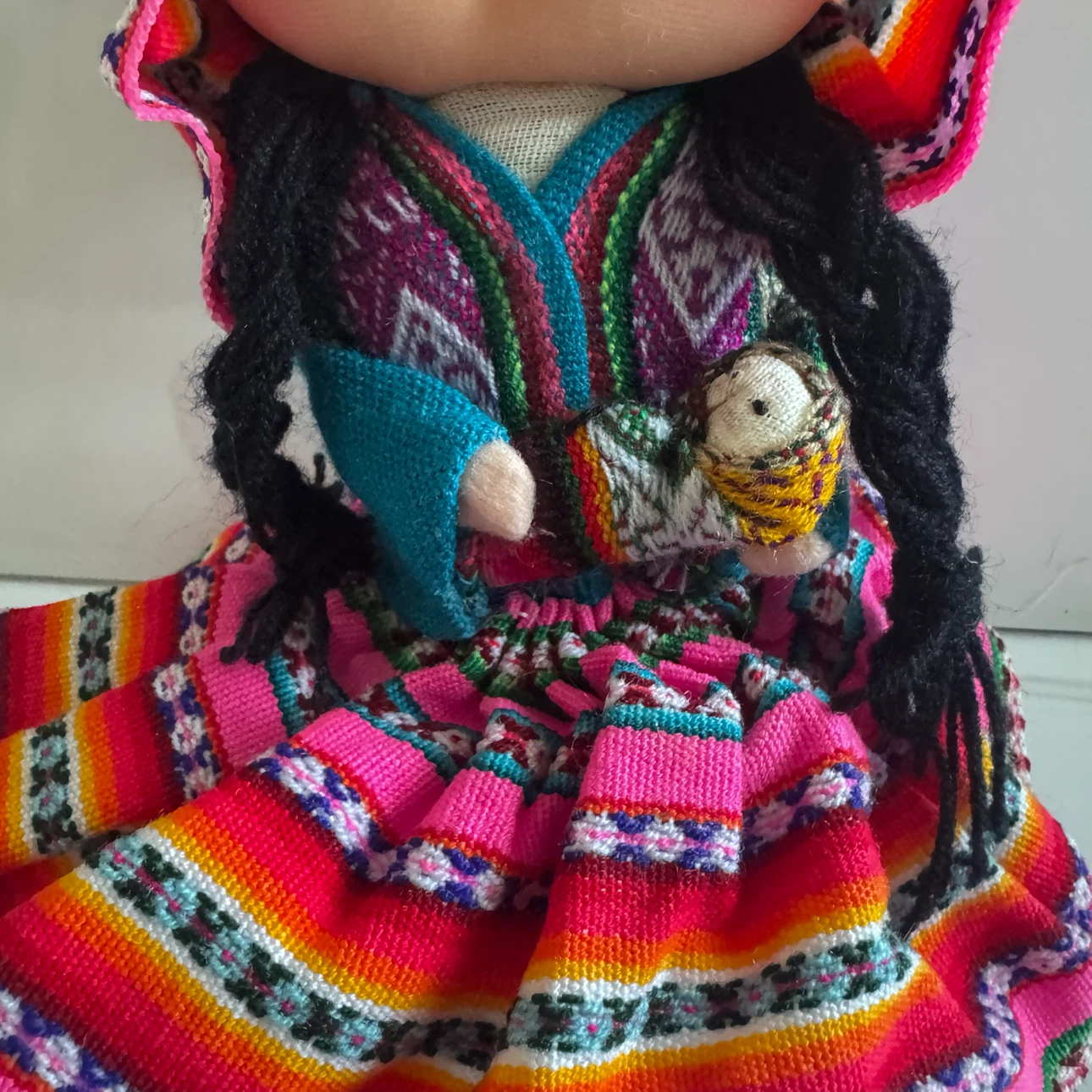 Peruvian Handmade Mother & Baby Cloth Doll Souvenir - photo 4