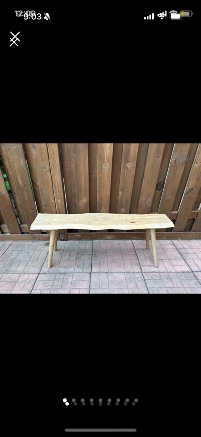 Live Edge Wooden Bench