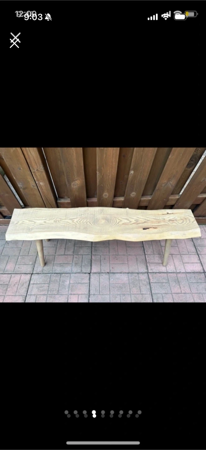 Live Edge Wooden Bench - photo 4