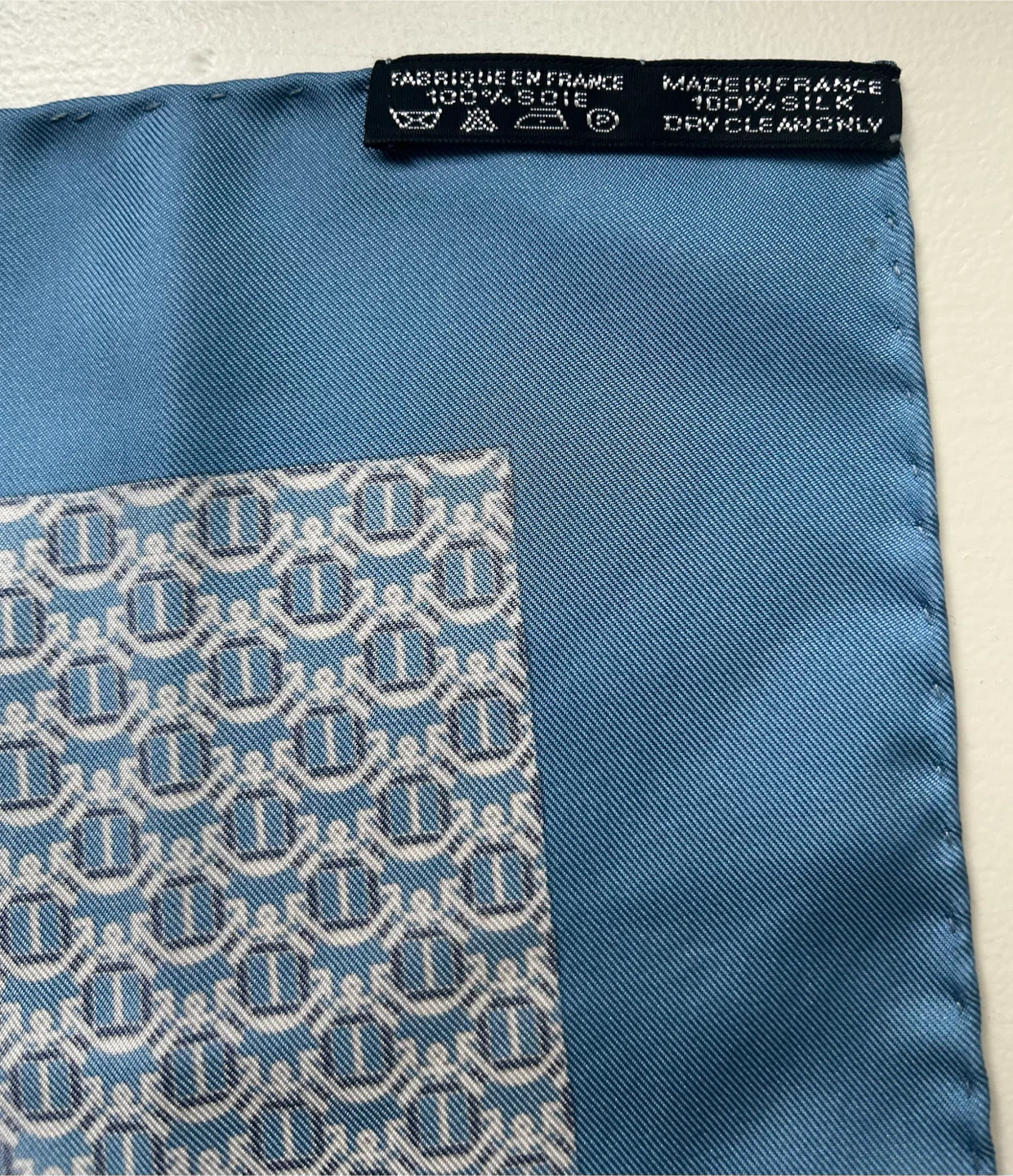 Hermes Paris Silk Scarf Blue Anchor Print - photo 3