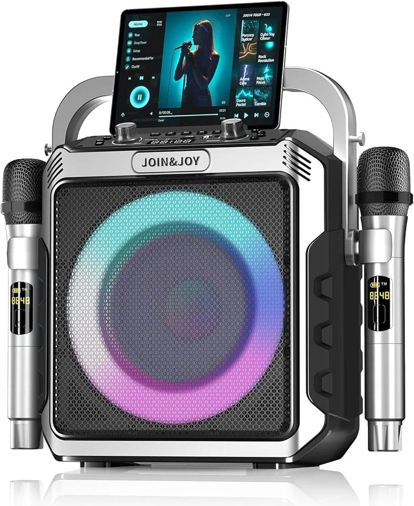 Karaoke Machine with 2 Wireless Mics Bluetooth Subwoofer - photo 5