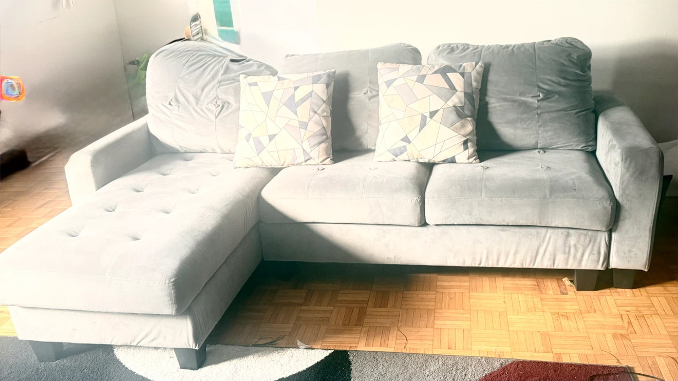Grey Sectional Sofa with Chaise and Ottoman - photo 2