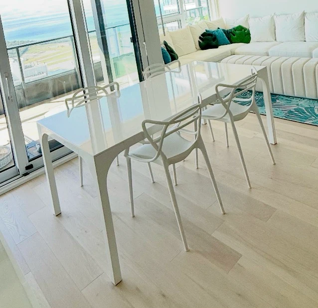CB2 Aqua Virgo 72” Rectangular White Dining Table