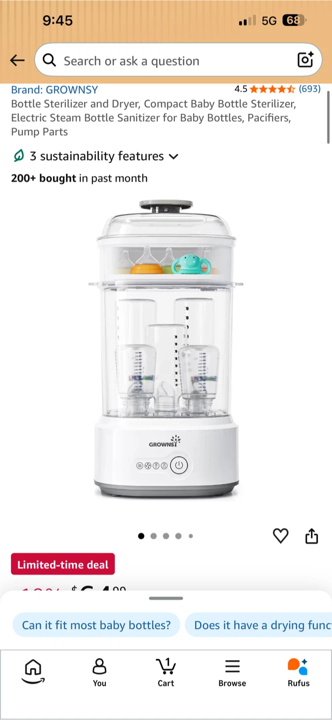 Grownsy Bottle Sterilizer & Dryer