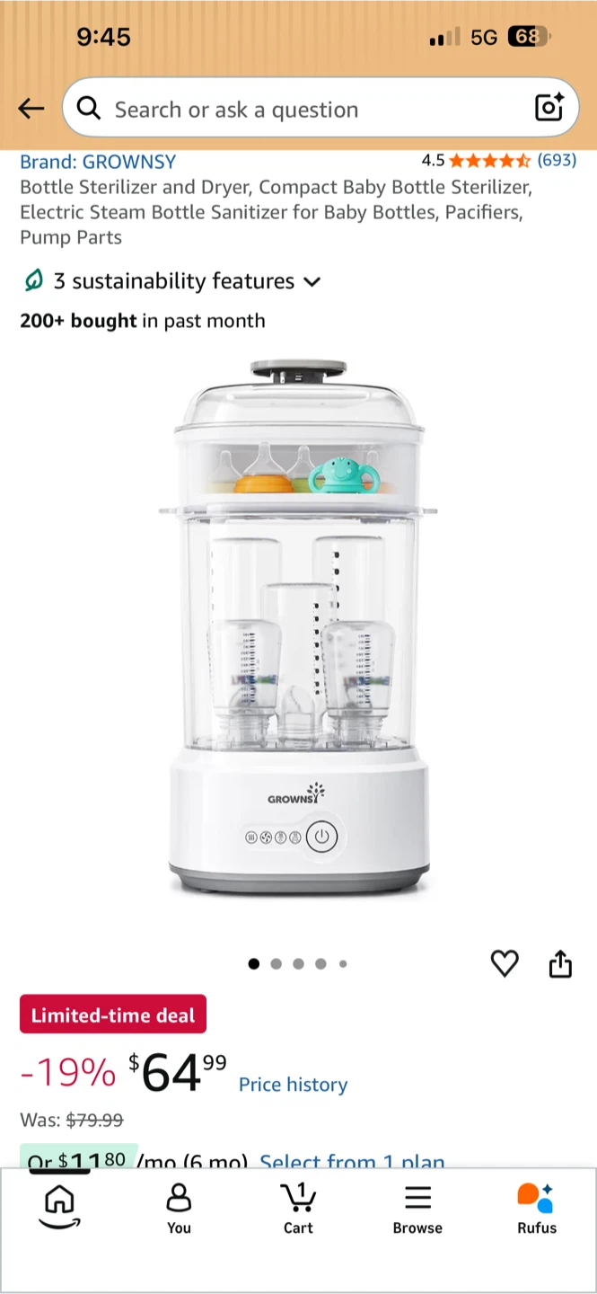 Grownsy Bottle Sterilizer & Dryer - photo 2
