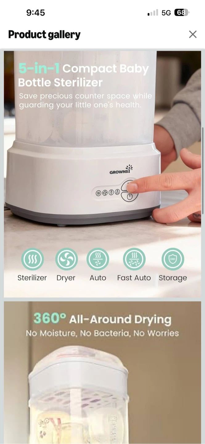 Grownsy Bottle Sterilizer & Dryer - photo 3