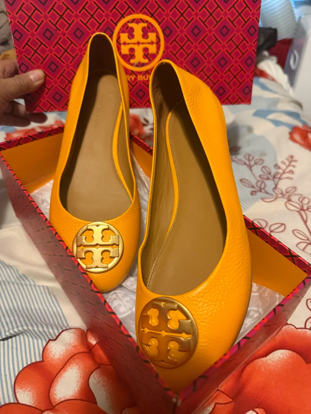 Tory Burch Orange Citrine Chelsea Ballet Flats - Size 7.5 - photo 2