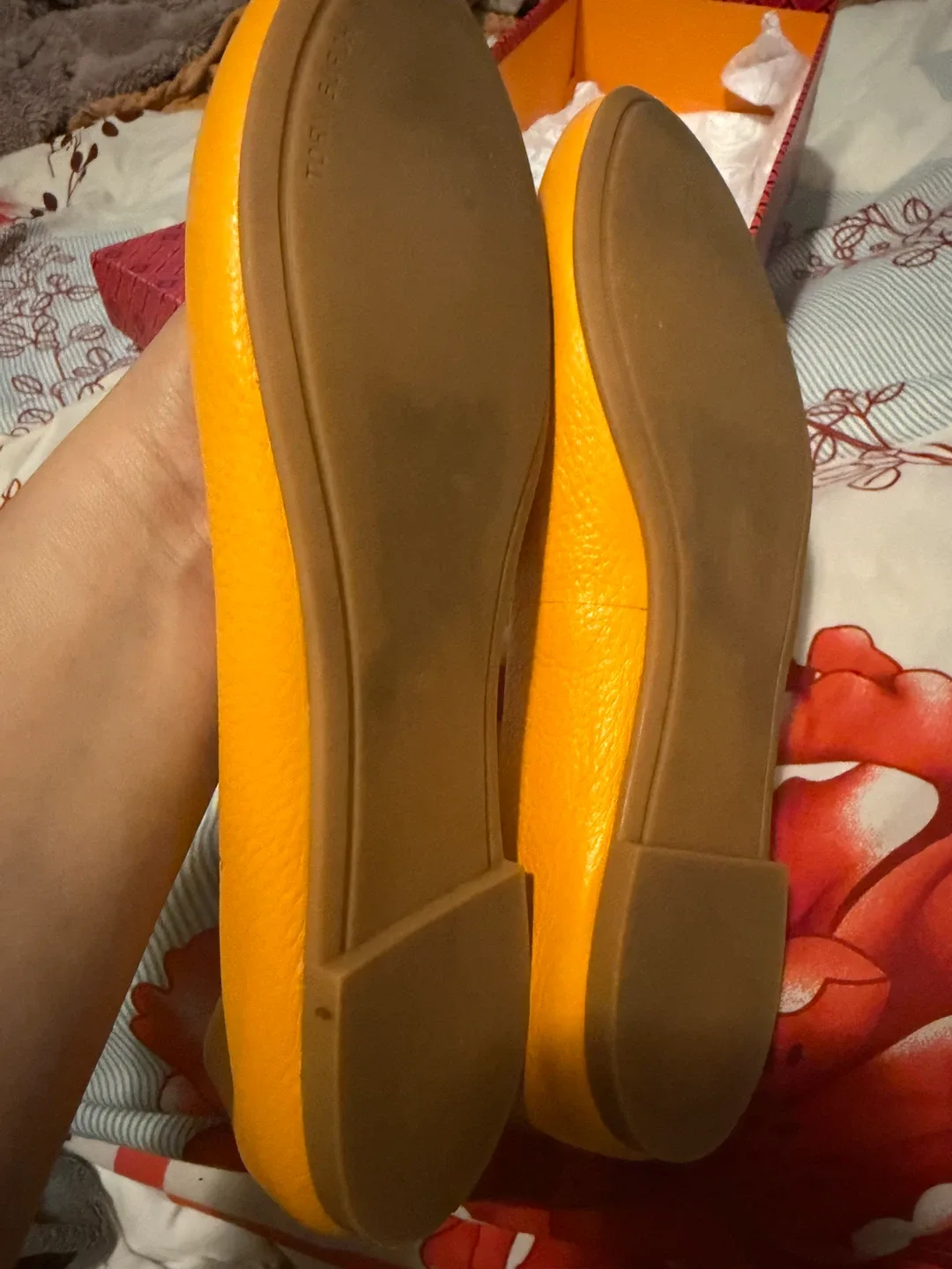 Tory Burch Orange Citrine Chelsea Ballet Flats - Size 7.5 - photo 4