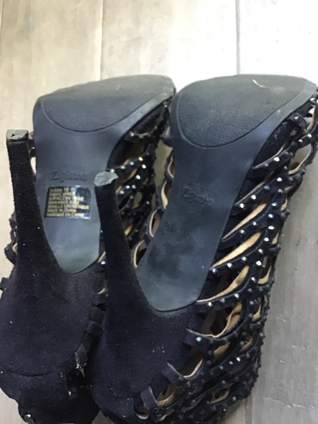 Zigi Soho Black Embellished Cage Heels - photo 4
