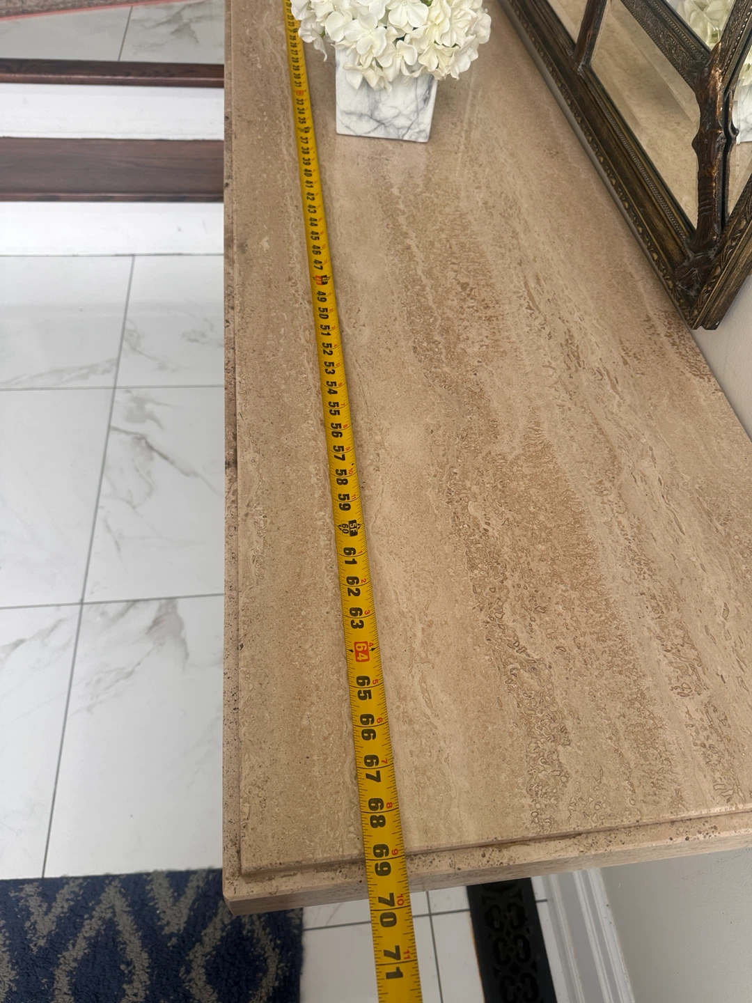 Travertine Console Table - photo 3