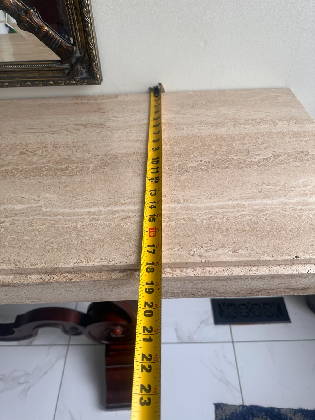 Travertine Console Table - photo 4