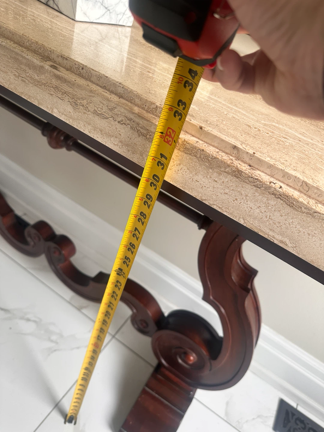 Travertine Console Table - photo 5