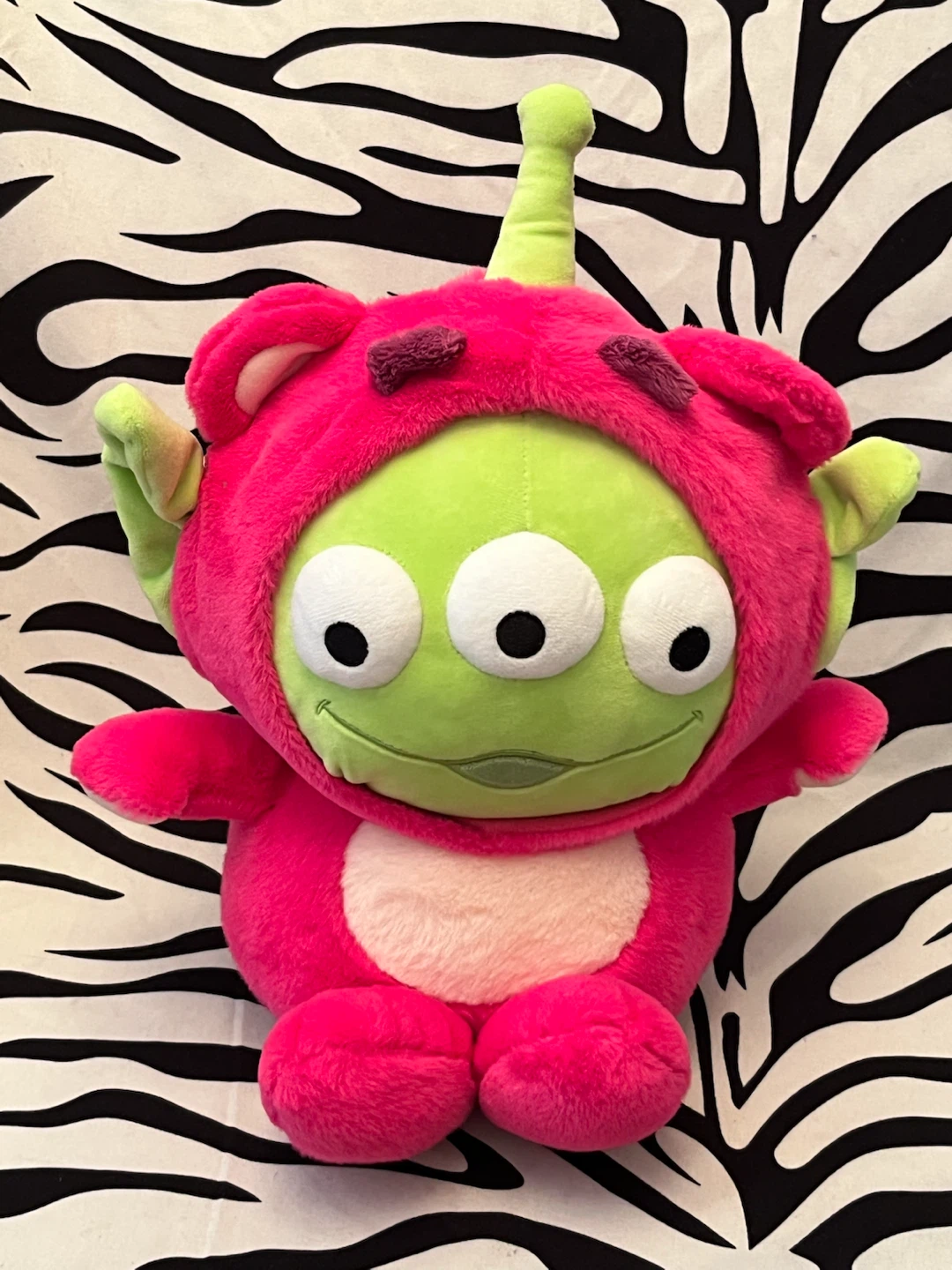 Disney Toy Story Alien Claw Plush dressed as Lotso the bear