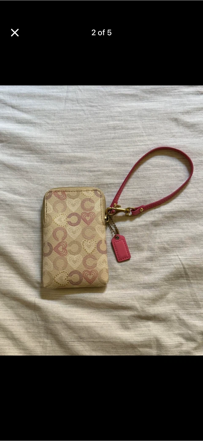 Coach Wristlet with Heart Pattern - photo 2