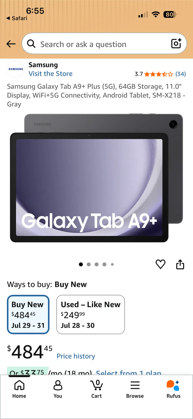 Samsung Galaxy Tab A9+ (5G) Tablet